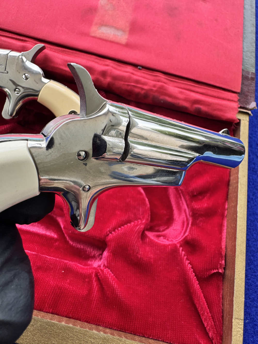 1960's Colt Bookcase Derringer Consecutive Pair Snake Eyes .22 Nickel C&R -img-6