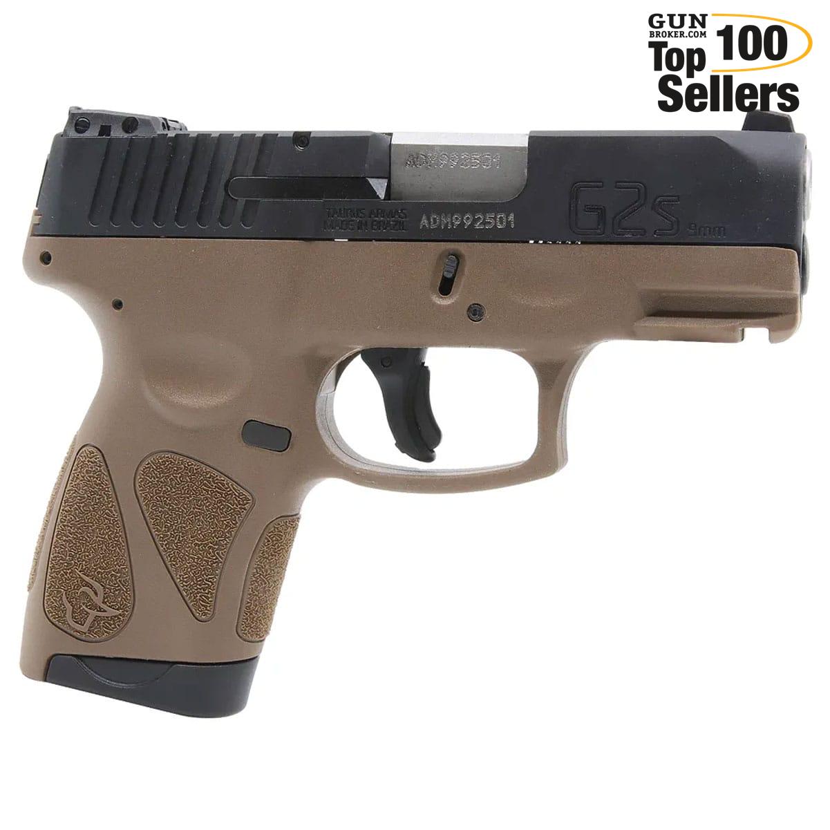 TAURUS G2S 9mm 3.2in 7rd Black/Brown Semi-Automatic Pistol (1-G2S931B)-img-0