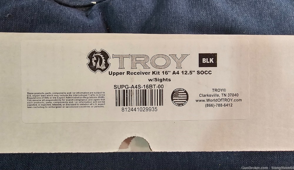 NEW Troy, A4 Complete Upper, 223 Rem/556NATO, 16? Barrel (SUPG-A4S-16BT-00)-img-1