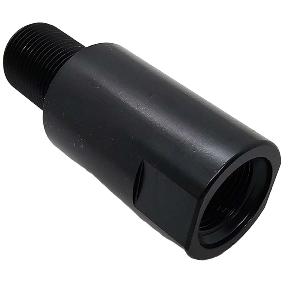 Barrel Extension – 1/2x28 Thread, CNC Steel, Black, 1.5" Length-img-1