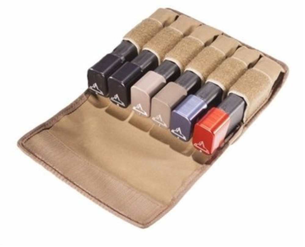 Tuff Products In Line Magazine Pouch 45/22 Single Stack Coyote Tan Molle -img-0