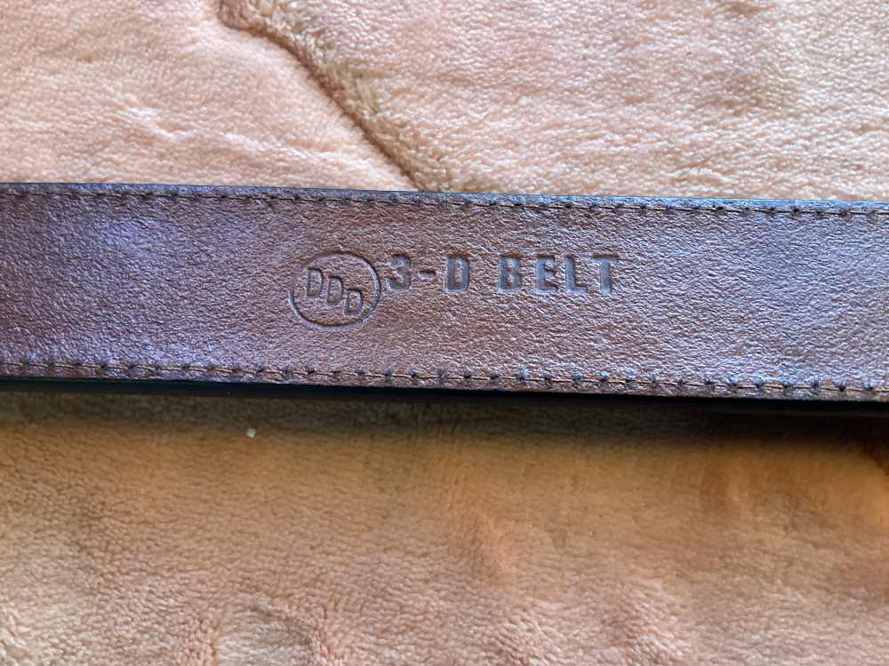 Belt, Hand Tooled Leather, With Buckle, Western Design.-img-3