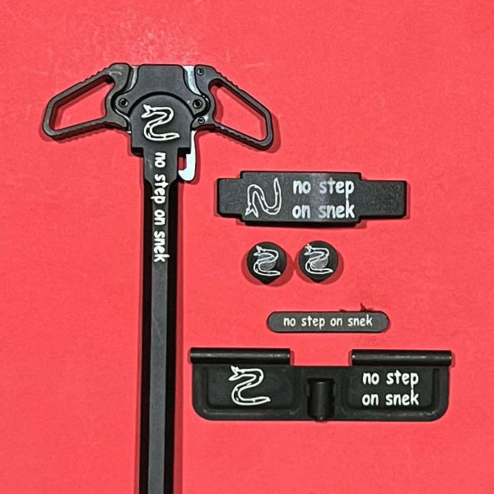 AR-15 Engraved Ambidextrous Handle Set - No Step On Snek-img-0