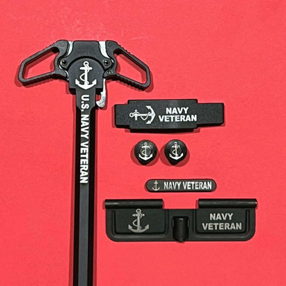 AR-15 Engraved Ambidextrous Handle Set - U.S. Navy-img-0