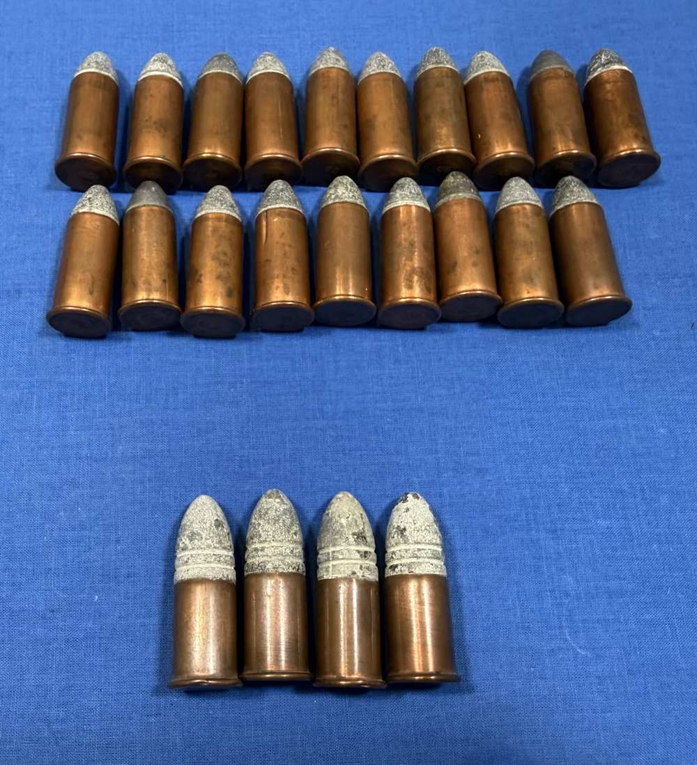 Collection of 23 Original Spencer Carbine Ammuntion, Ammo 56-50, No Reserve-img-0