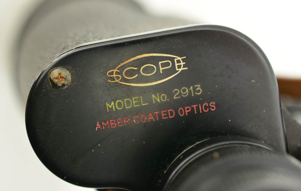  Vintage Scope Amber Coated 7-15X50 binoculars leather case Survival Japan -img-4