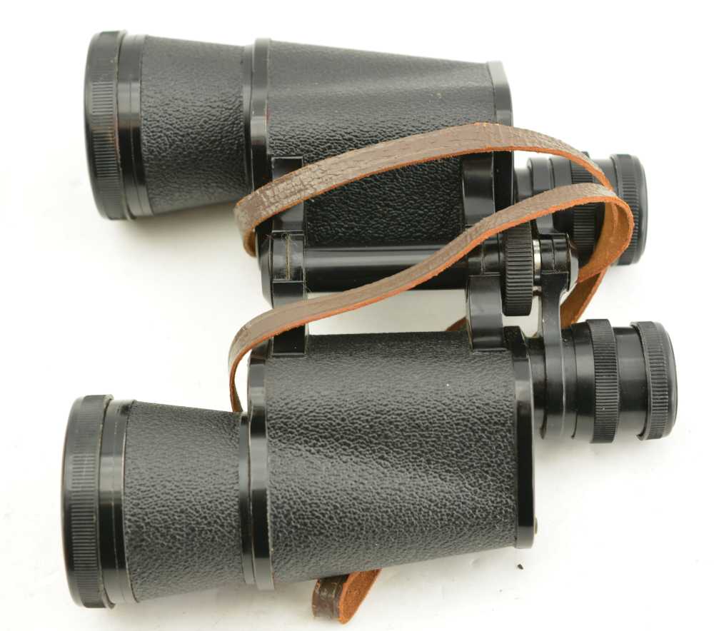 Vintage Scope Amber Coated 7-15X50 binoculars leather case Survival Japan -img-1