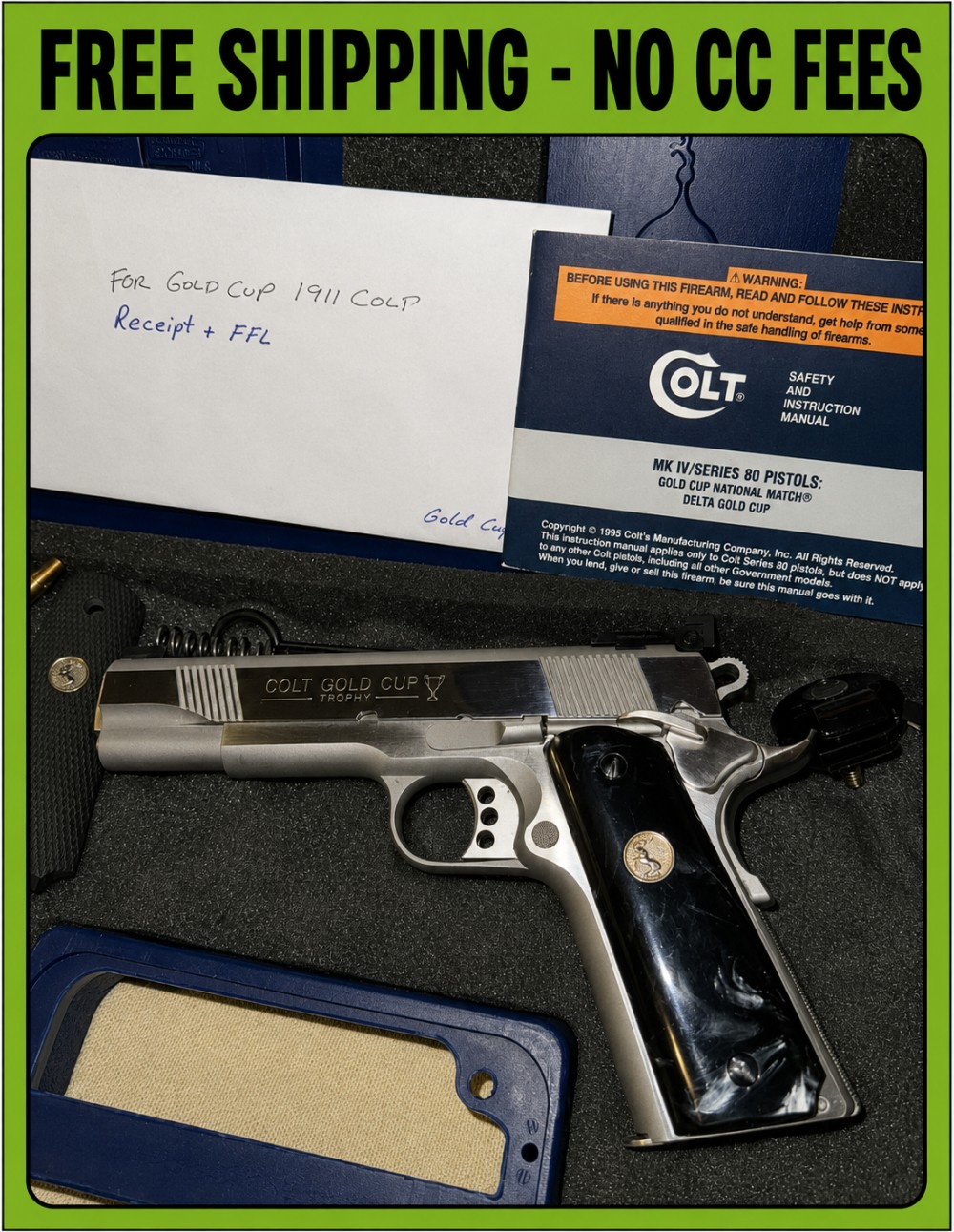 Colt Gold Cup Trophy Like New NO CC FEES Free Shipping -img-0