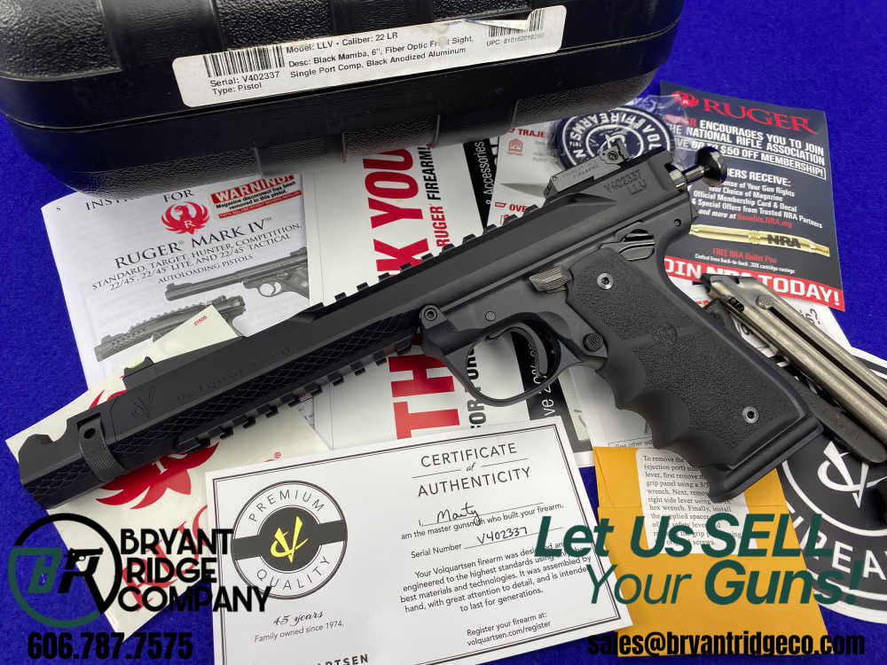 Volquartsen Black Mamba .22LR Black 6" *CUSTOM PLINKING SEMI-AUTOMATIC*-img-0