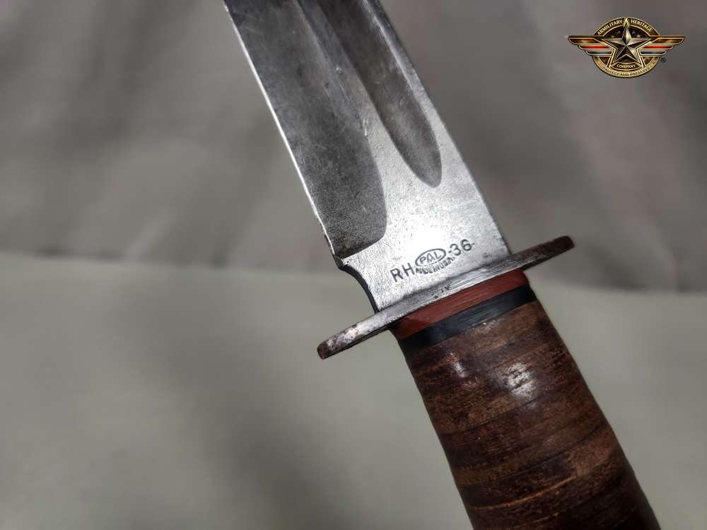 WWII PAL RH-36 US Fighting Utility Knife 6in Blade Leather Sheath-img-0