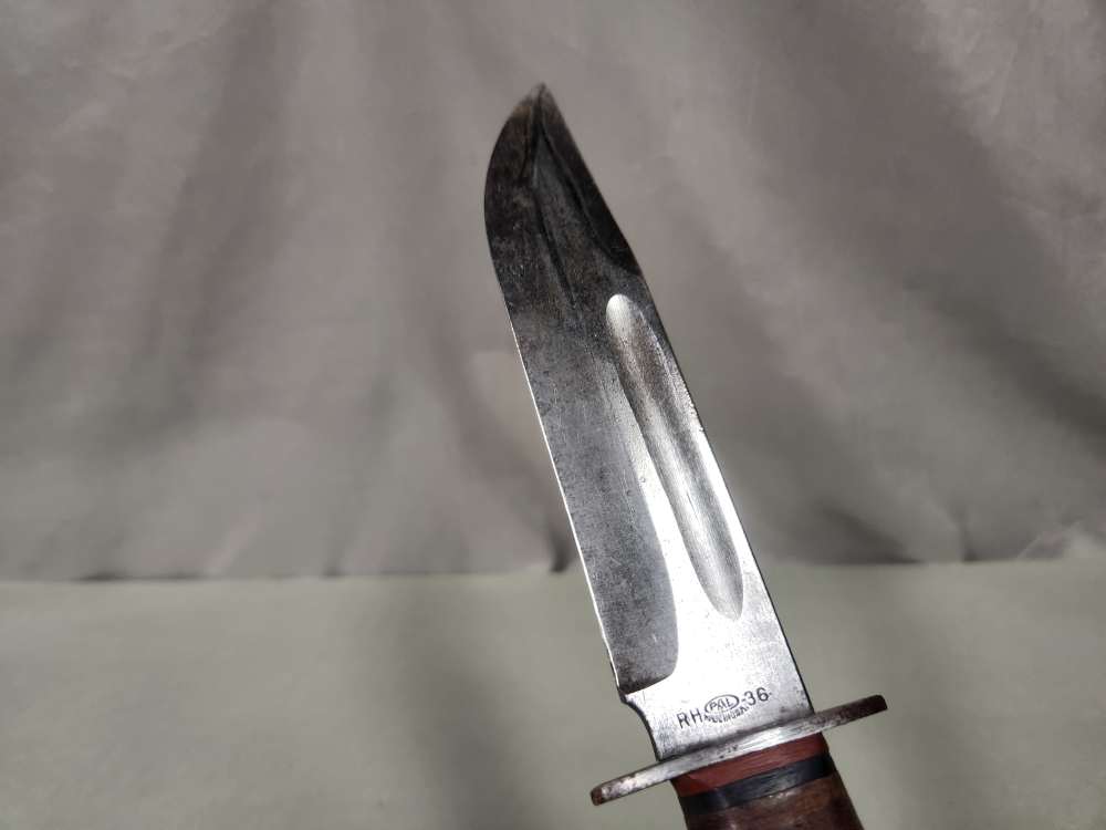 WWII PAL RH-36 US Fighting Utility Knife 6in Blade Leather Sheath-img-2