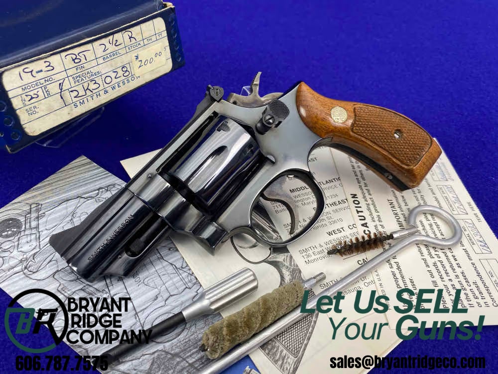 1977 Smith Wesson 19-3 .357 Magnum 2.5" *INCREDIBLE COMBAT MAGNUM SMITH*-img-0