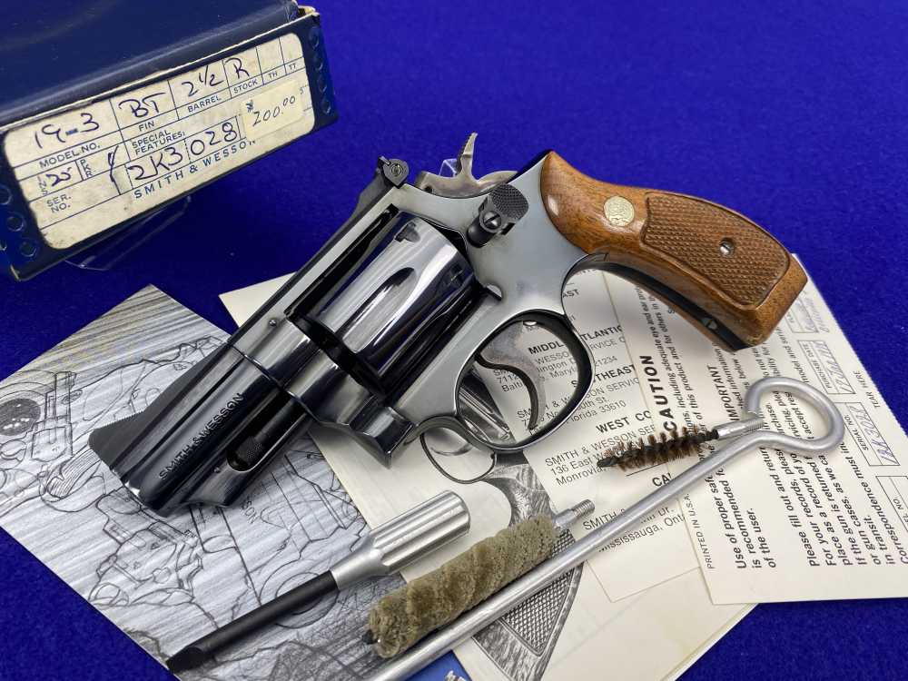 1977 Smith Wesson 19-3 .357 Magnum 2.5" *INCREDIBLE COMBAT MAGNUM SMITH*-img-2