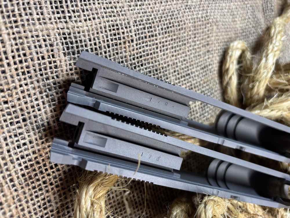 Caspian 1911 Slide.  Carbon Steel,.45 acp,  Bo-mar Sight Cut. New -img-5