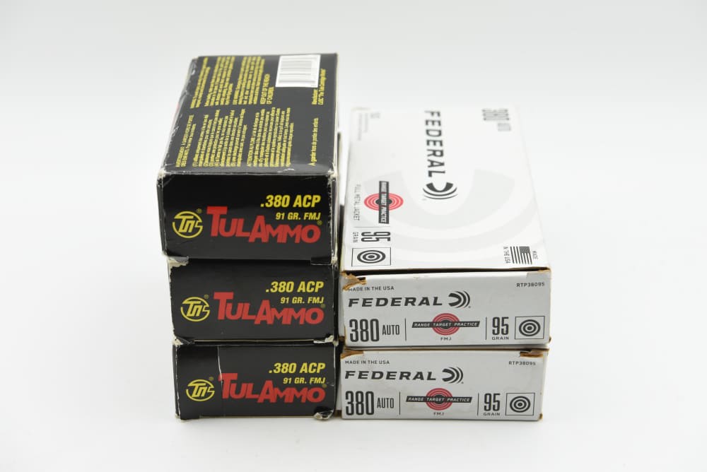 250 Rounds 380 ACP Ammo Federal 95 Grain Tula 91 Grain FMJ Mixed Lot-img-0