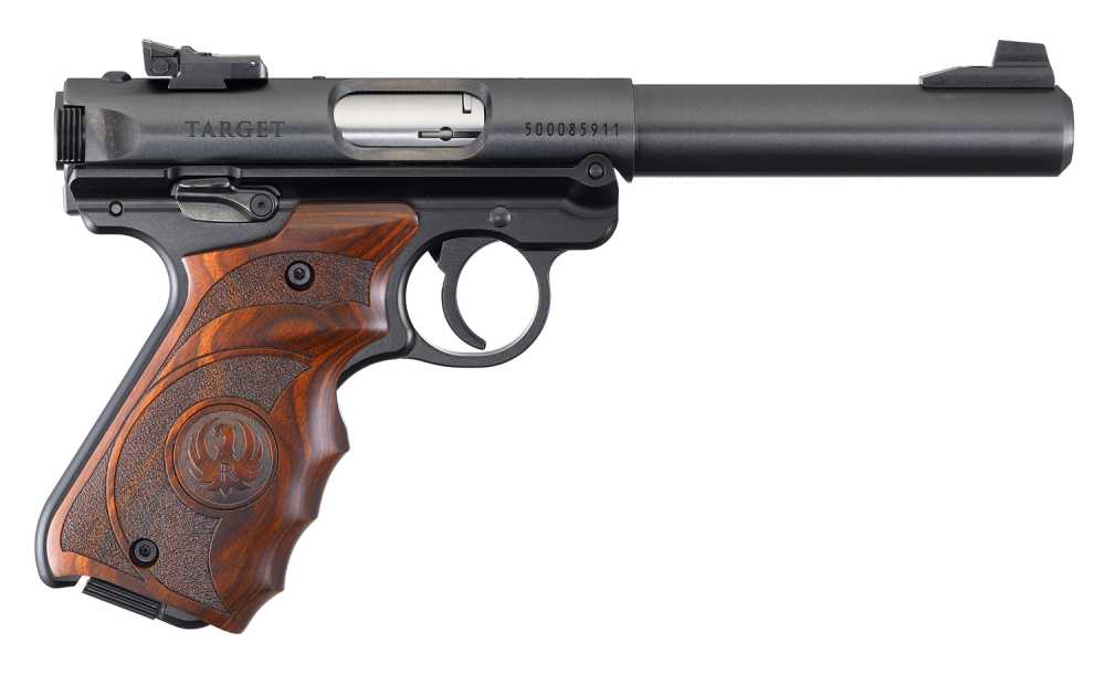 Ruger Mark IV Target – 22 LR – 5.5? Barrel – 10+1 – Wood Grips-img-0