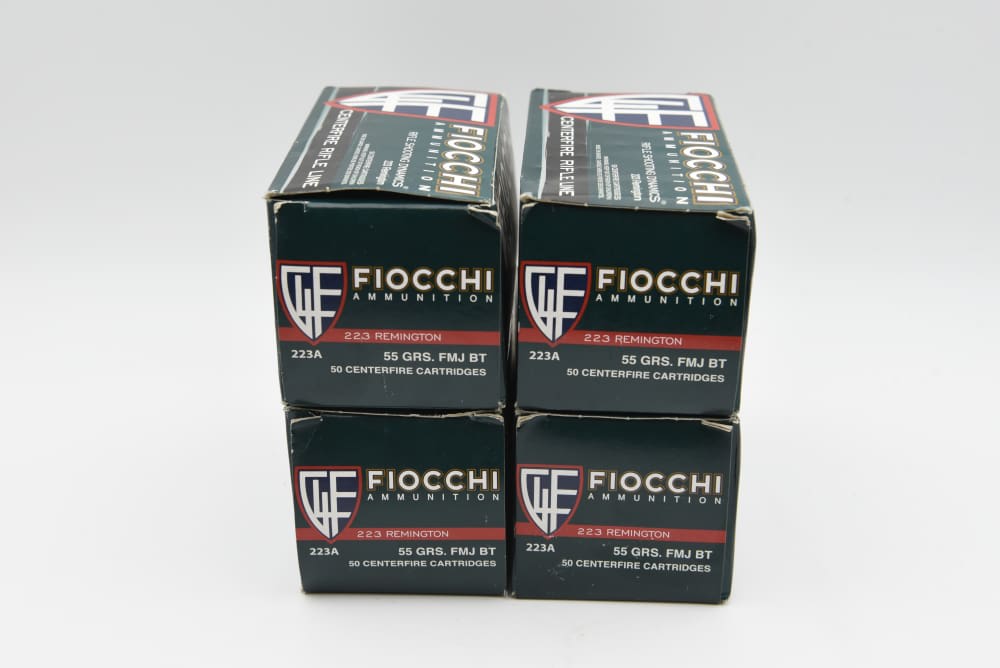 200 Rounds Fiocchi 223 Remington 55 Grain FMJ BT Rifle Ammo 4 Boxes-img-2