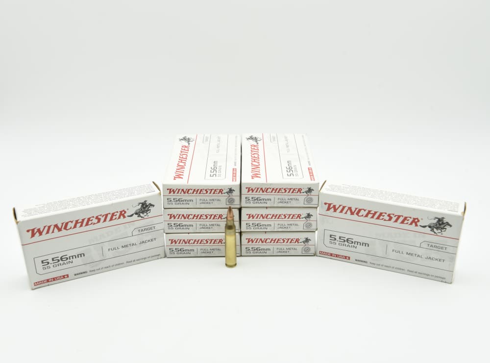 160 Rounds Winchester 5.56mm 55 Grain Full Metal Jacket FMJ Ammo-img-0