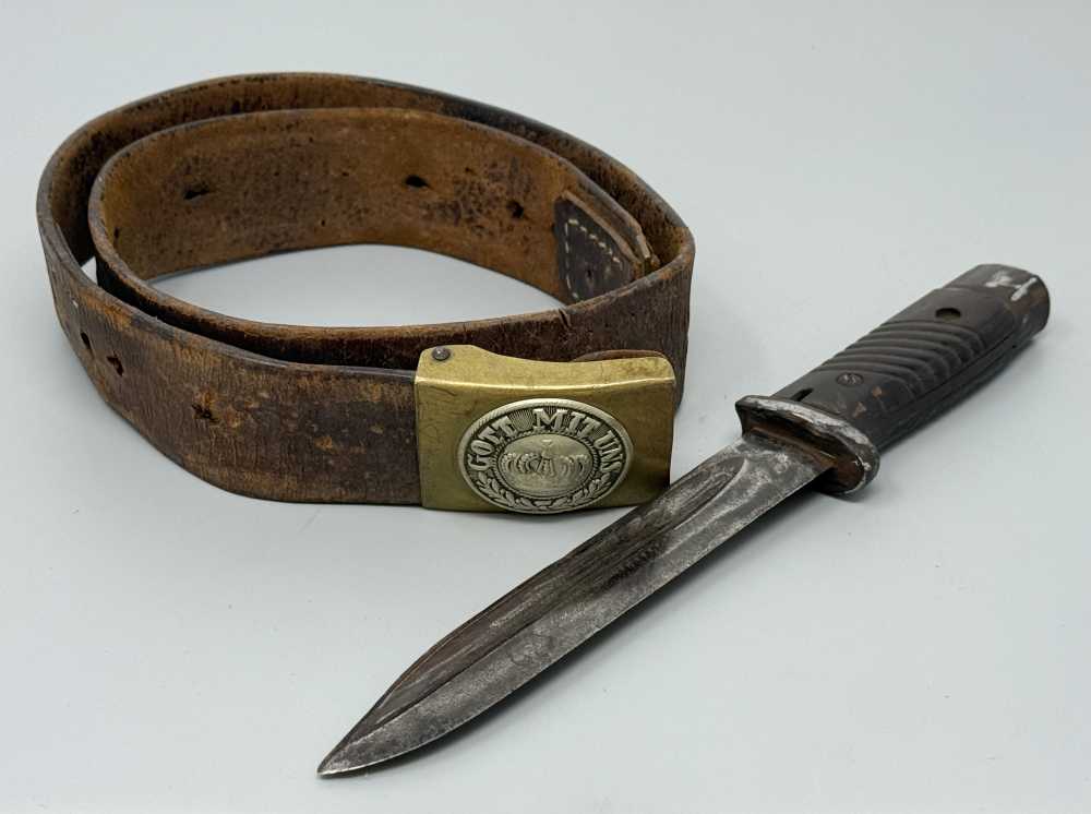 WW2 German K98 Bayonet FIGHTING KNIFE Buckle Belt WW1 WWII dagger -img-0