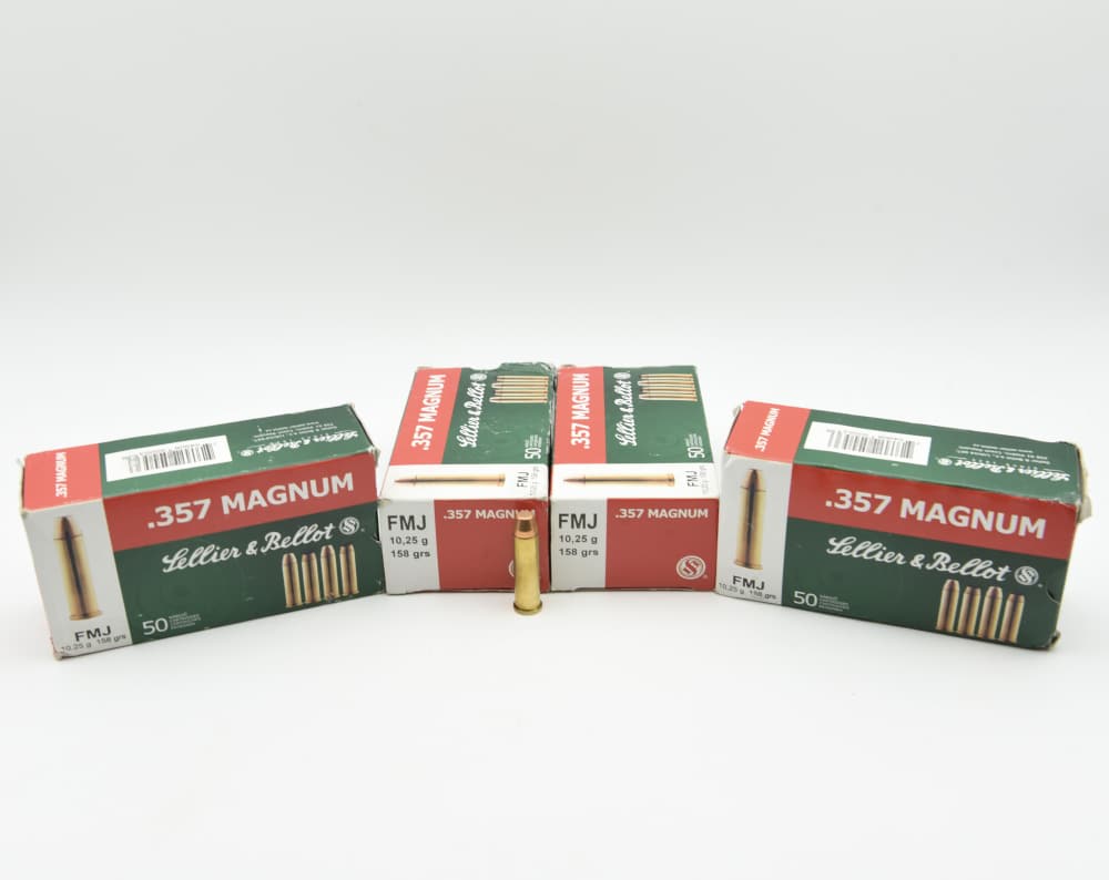 200 Rounds Sellier Bellot 357 Magnum 158 Grain FMJ Ammo 4 Boxes-img-0