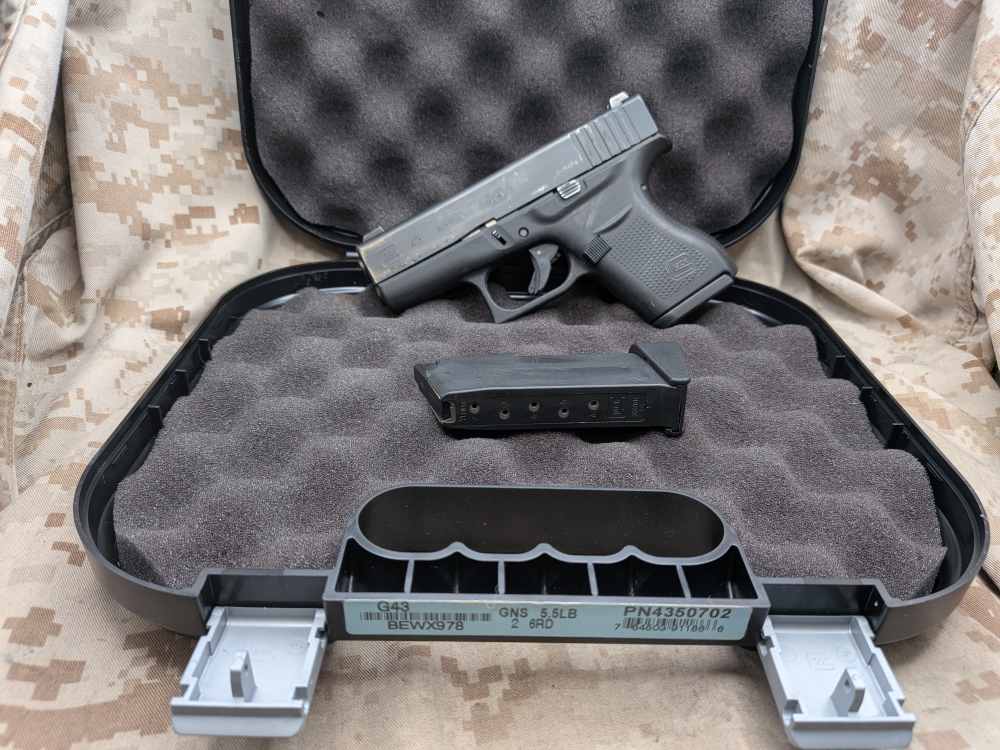 Glock 43 9MM Slimline G43 Police Trade In USED Night Sights-img-0