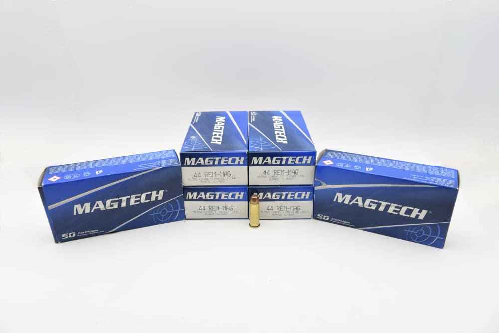 300 Rounds Magtech 44 Magnum 240 Grain FMC Flat Ammo 6 Boxes-img-0
