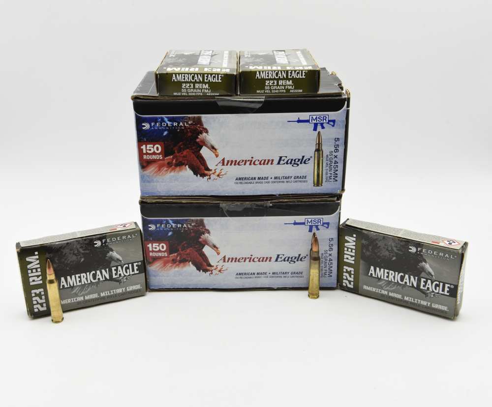 380 Rounds Federal American Eagle 223 5.56 55 Grain FMJ Ammo Mixed Lot-img-0