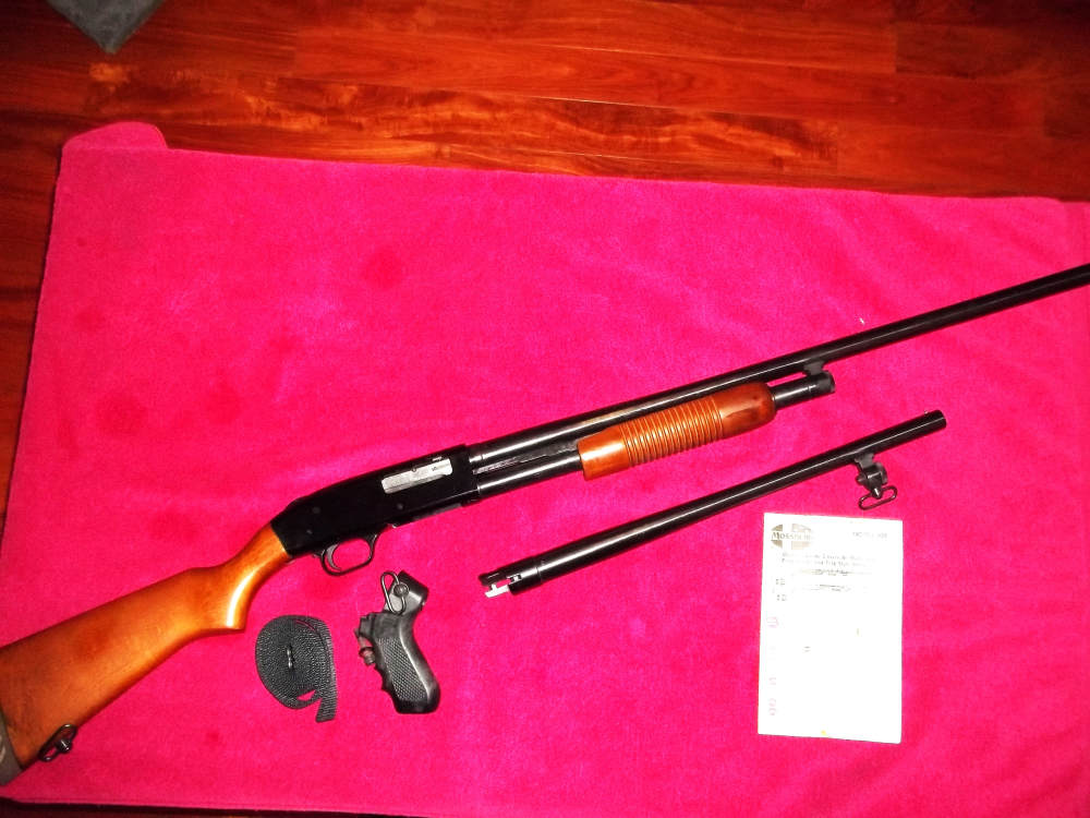 Mossberg 500A .12 Ga. Shotgun With two Barrels and Pistol Grip. -img-0