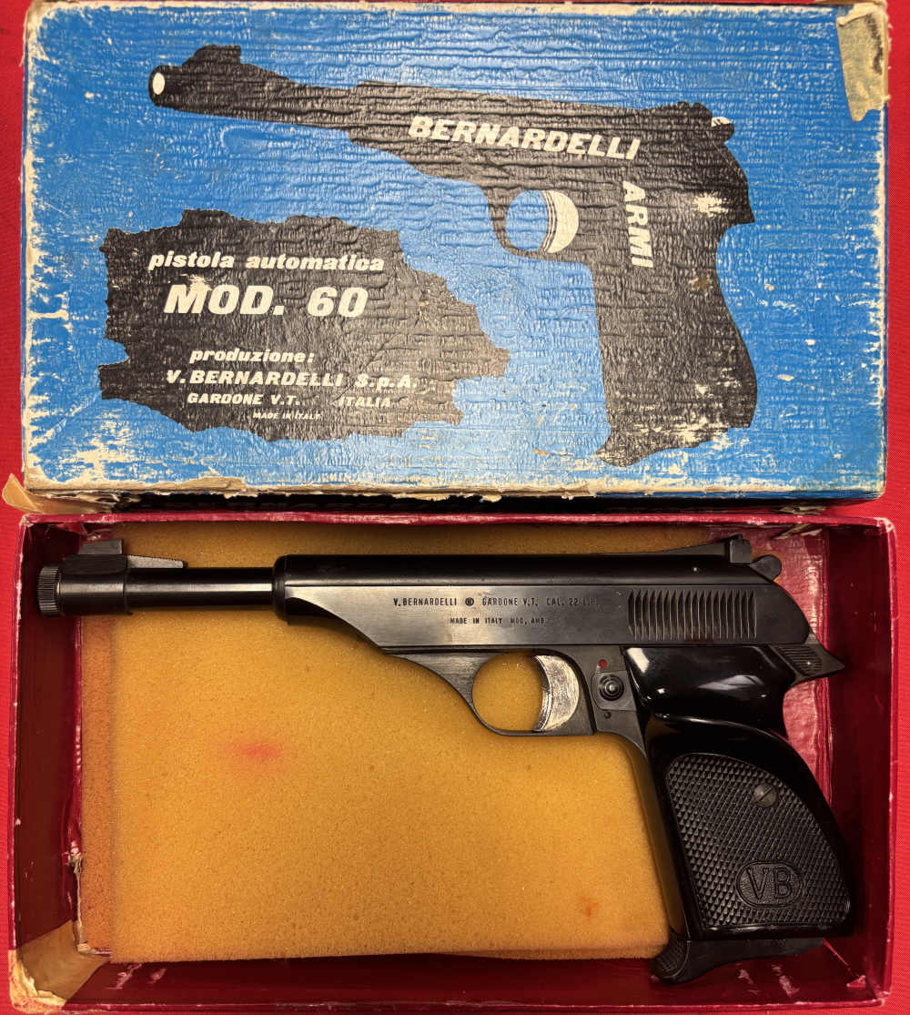 Bernadelli Model 60 .22LR target pistol 6" bbl adj sights box 1 mag RARE !-img-0