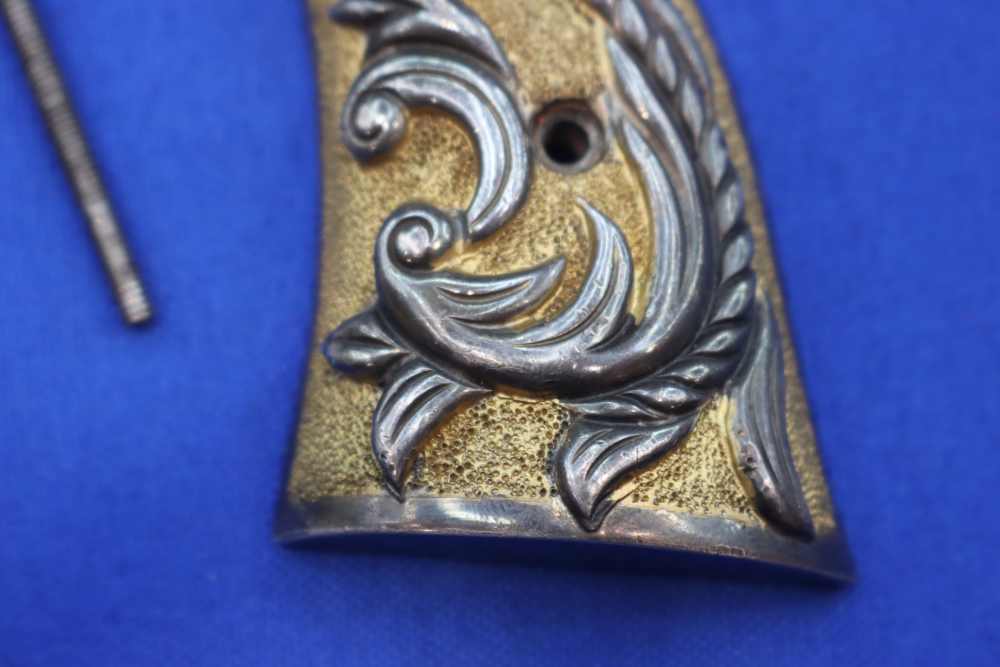 Vintage S&W K Frame Revolver Grips 925 Sterling Silver Gold Embellish RARE-img-6