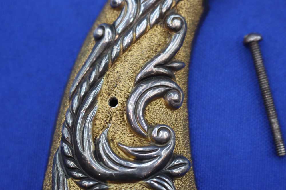 Vintage S&W K Frame Revolver Grips 925 Sterling Silver Gold Embellish RARE-img-4