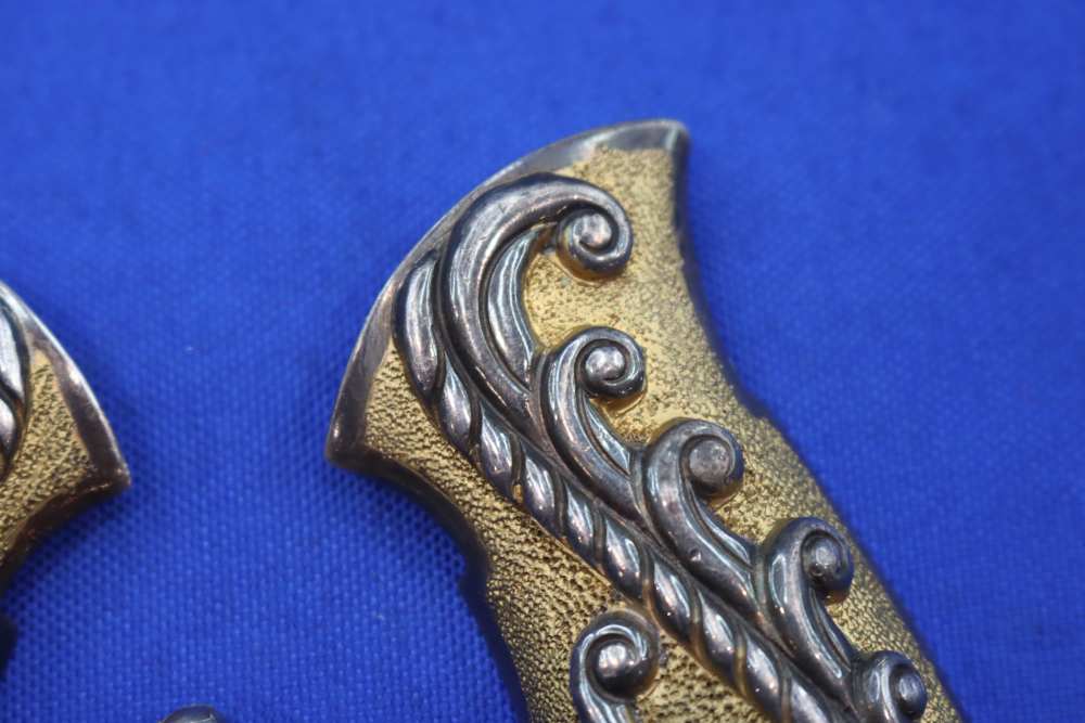 Vintage S&W K Frame Revolver Grips 925 Sterling Silver Gold Embellish RARE-img-8