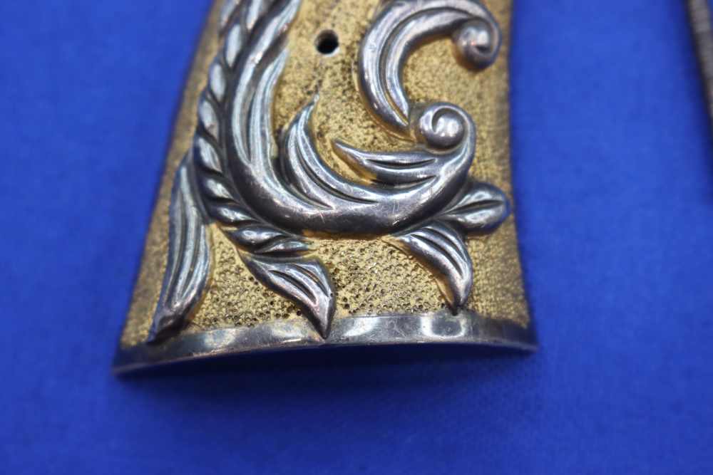 Vintage S&W K Frame Revolver Grips 925 Sterling Silver Gold Embellish RARE-img-3