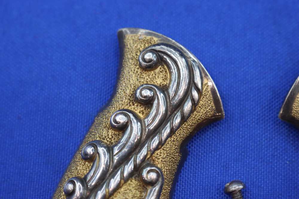 Vintage S&W K Frame Revolver Grips 925 Sterling Silver Gold Embellish RARE-img-5