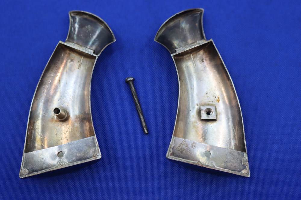Vintage S&W K Frame Revolver Grips 925 Sterling Silver Gold Embellish RARE-img-9