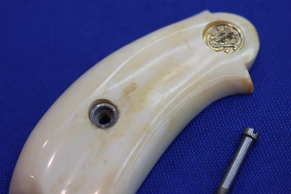 Vintage Smith & Wesson S&W J Frame Revolver Grips WARTHOG IVORY Rare RND 38-img-6
