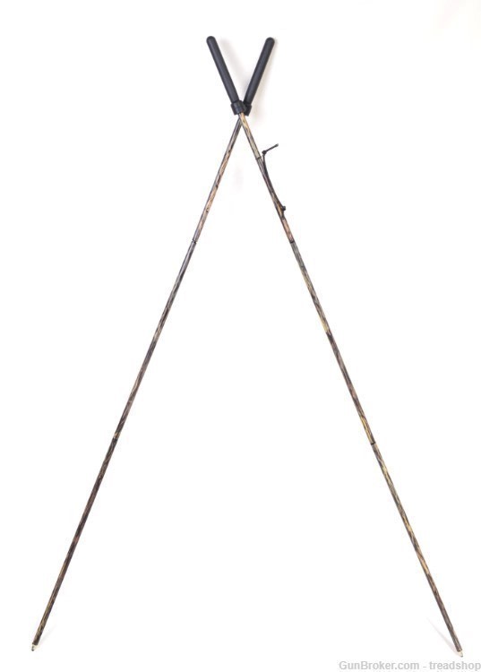 Camouflage Foldable Shock Corded Varmint Hunting Bipod Cross Stick-img-0