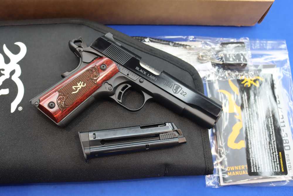 Browning Model 1911-22 Black Label MEDALLION Pistol 4.25" Deluxe Wood 22LR -img-16