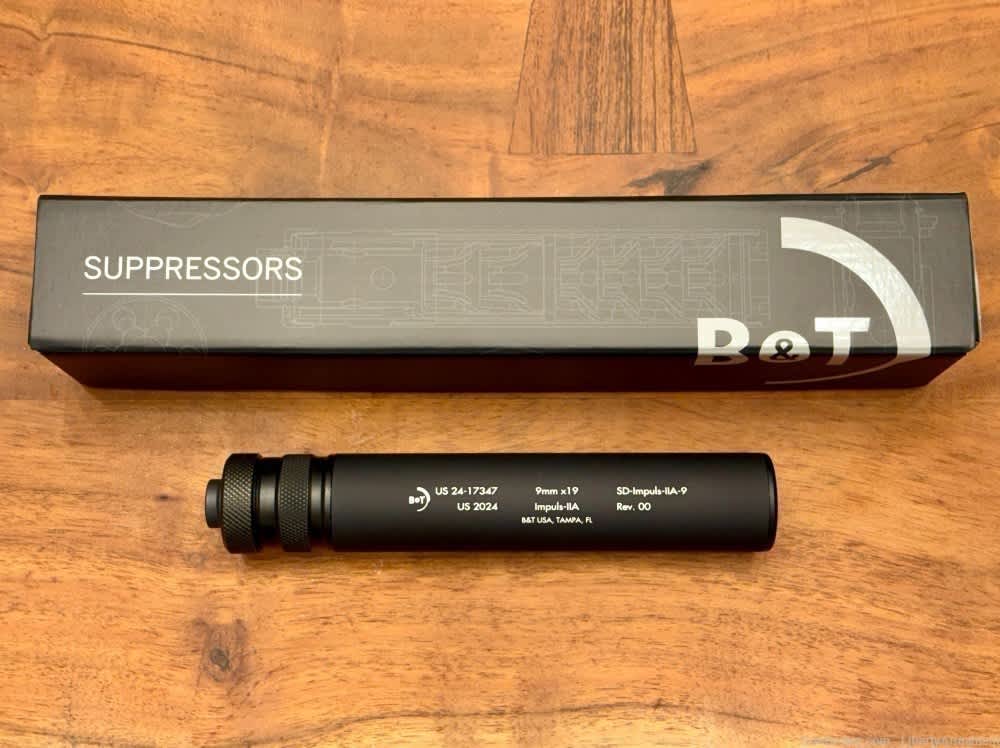 B&T Impuls IIA 9mm Pistol Suppressor w/ M13.5x1 Piston-img-0