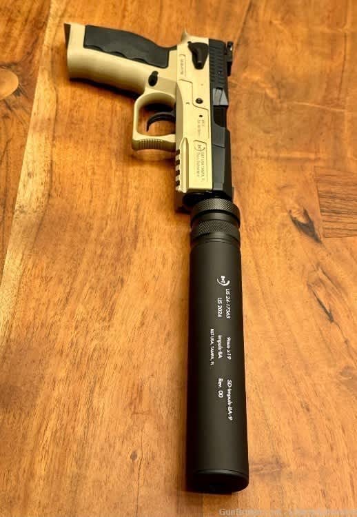 B&T Impuls IIA 9mm Pistol Suppressor w/ M13.5x1 Piston-img-3