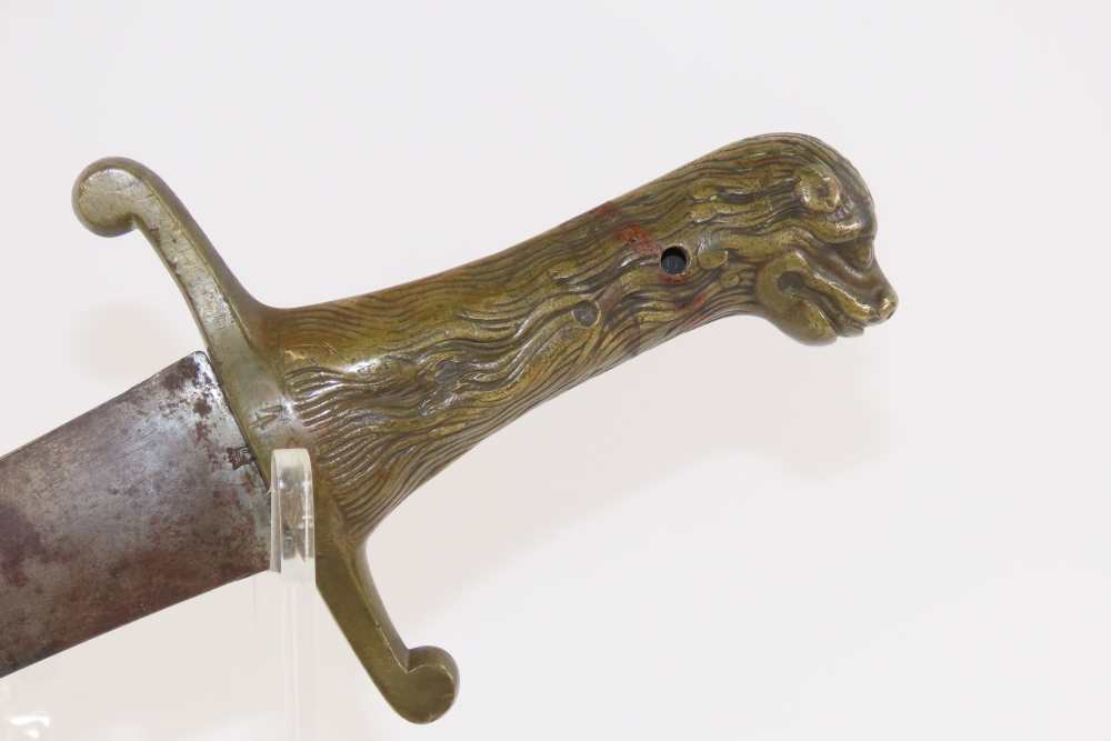 Antique GERMAN WKC Military Style Short Sword Brass LIONHEAD Pommel/Grip   -img-0