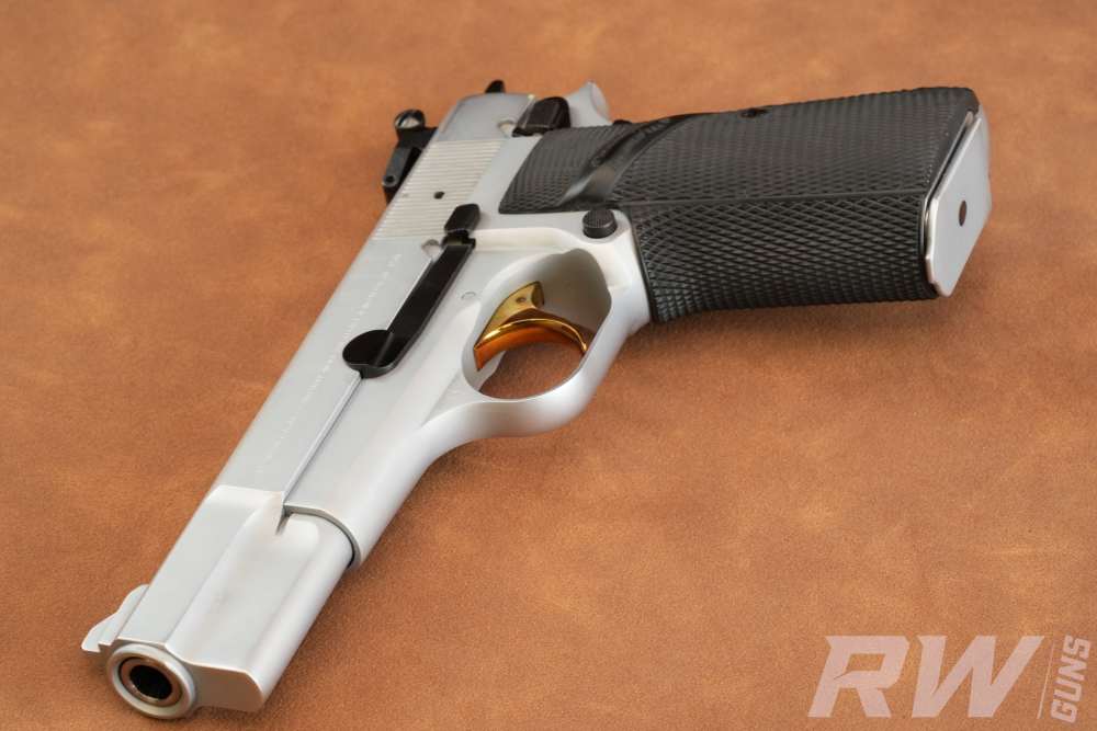 1981 Browning Hi-Power 9mm Factory Nickel Gold Trigger Belgium-img-6