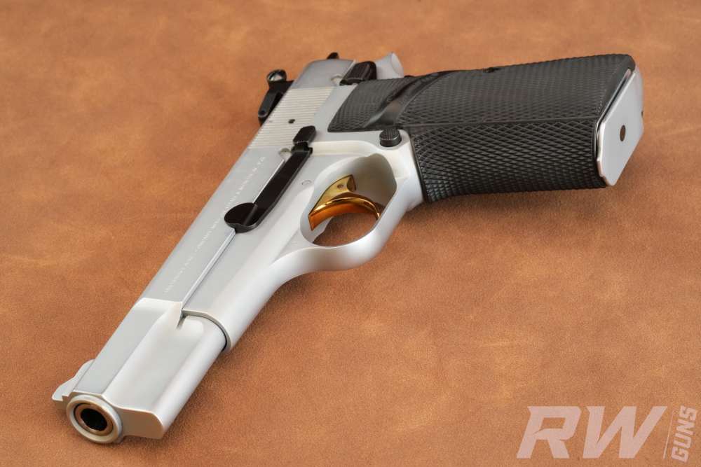 1981 Browning Hi-Power 9mm Factory Nickel Gold Trigger Belgium-img-11