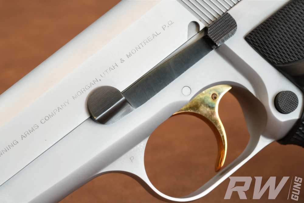 1981 Browning Hi-Power 9mm Factory Nickel Gold Trigger Belgium-img-8