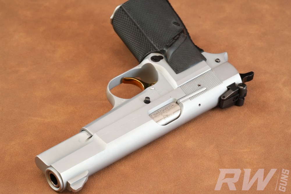 1981 Browning Hi-Power 9mm Factory Nickel Gold Trigger Belgium-img-4