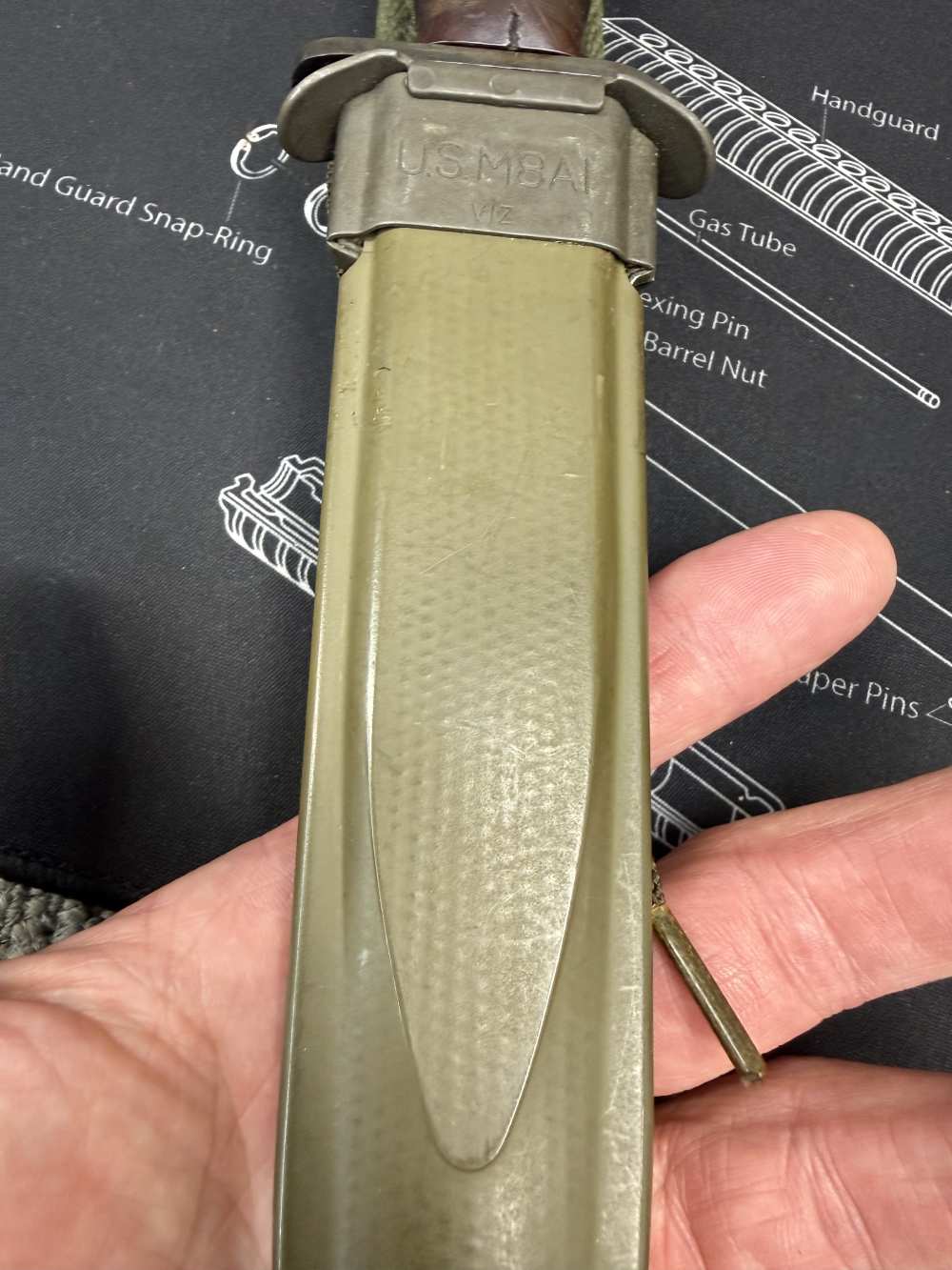Hard To Find Variation Unissued WWII M3 Fighting Knife Defaced Post WW2 -img-4