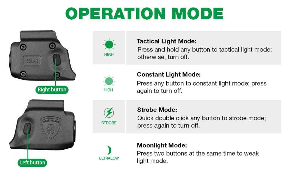 WARRIORLAND Flashlight and Kydex Holster For Springfield Armory Hellcat-img-10