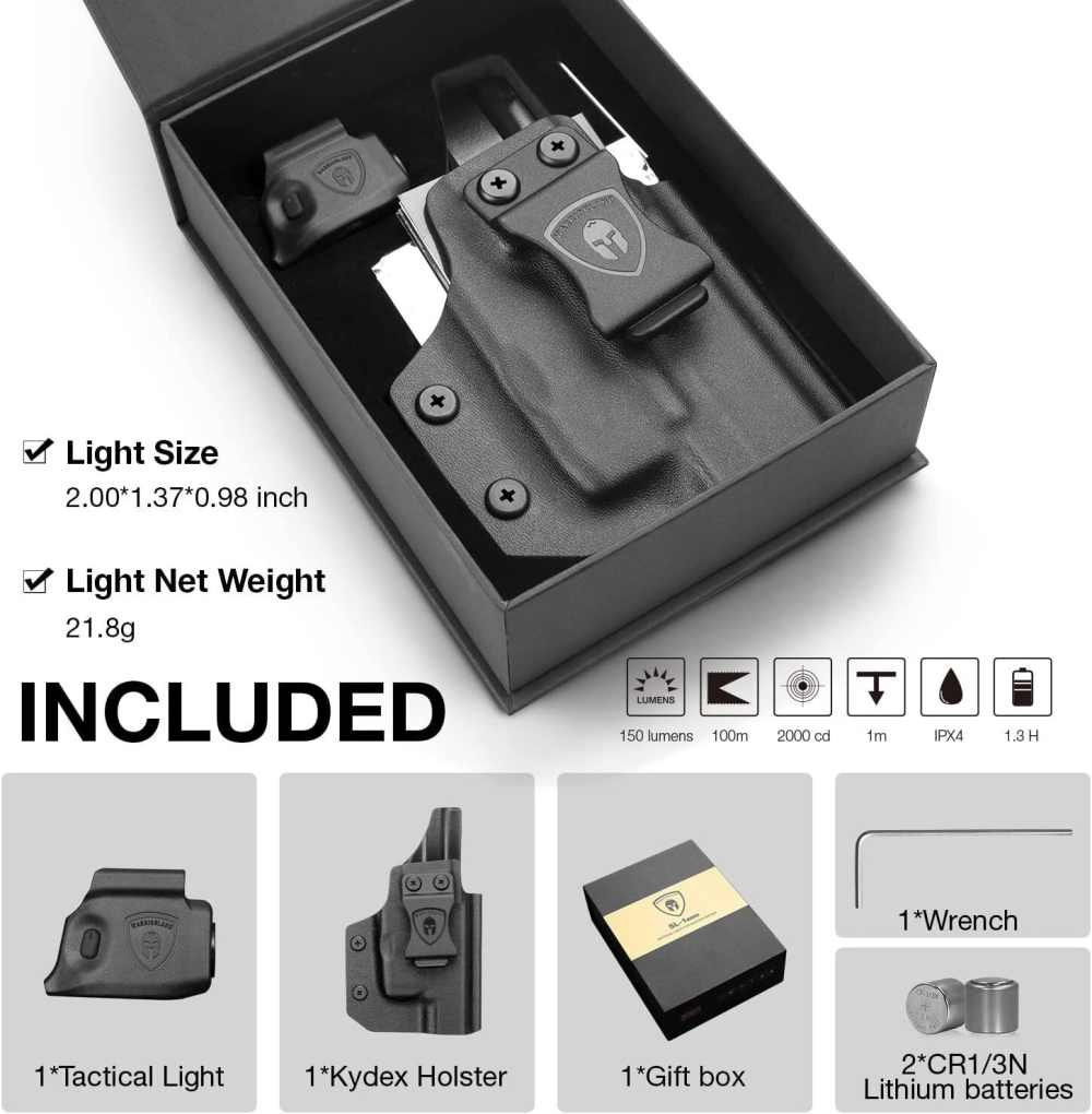 WARRIORLAND Flashlight and Kydex Holster For Springfield Armory Hellcat-img-5
