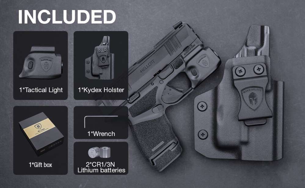 WARRIORLAND Flashlight and Kydex Holster For Springfield Armory Hellcat-img-12