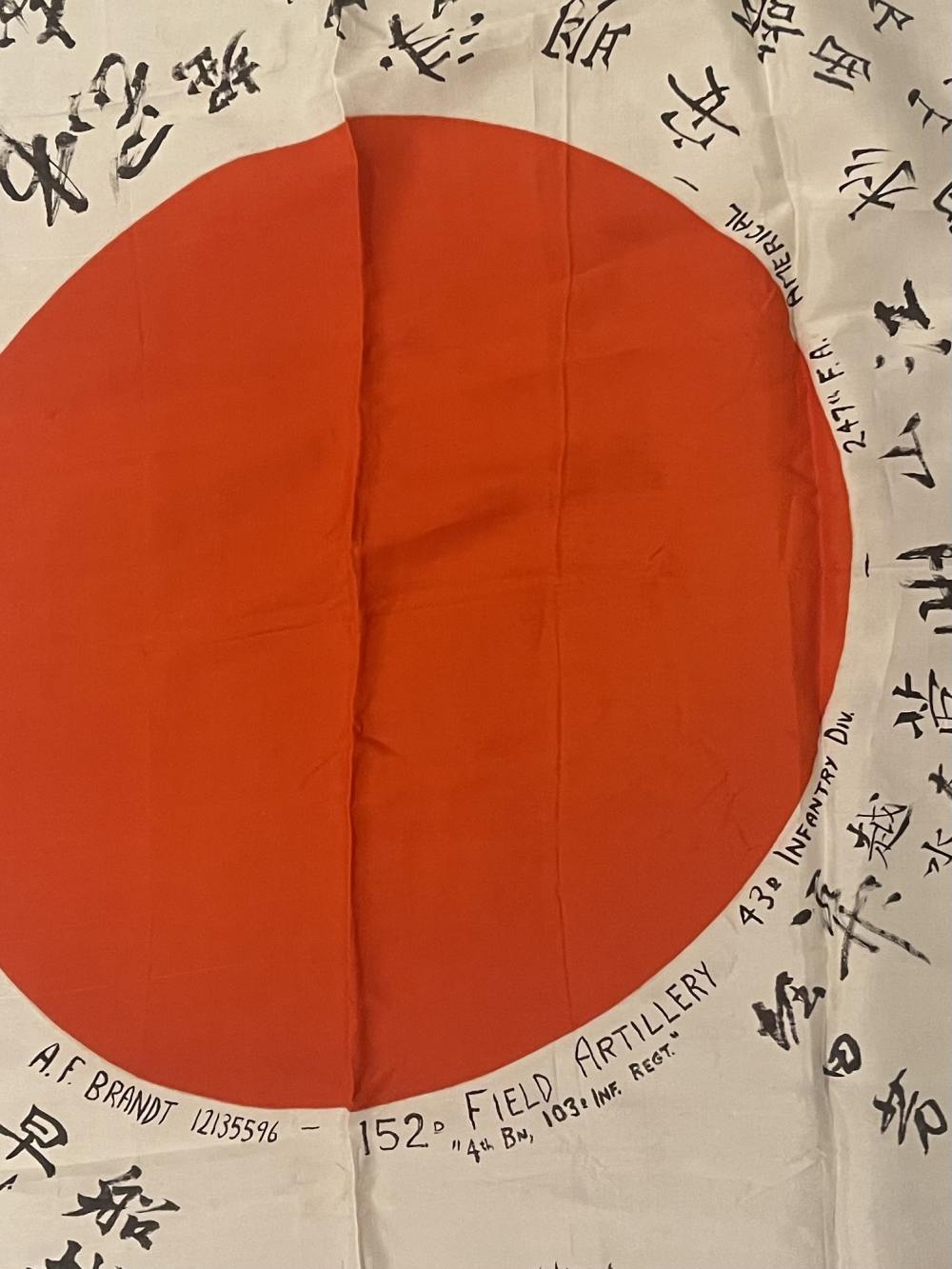 WWII Japanese good luck Flag w/ documented vet bring back!-img-1